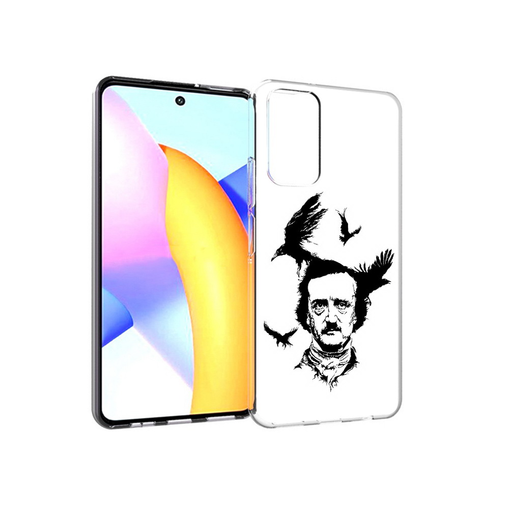 

Чехол MyPads Tocco для Huawei Honor 10 X Lite Эдгар Аллан черно белый, Прозрачный, Tocco