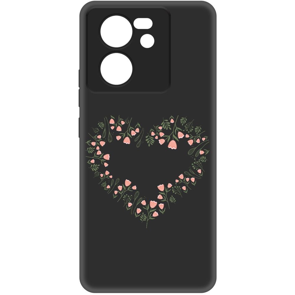 

Чехол-накладка Krutoff Soft Case Цветочное сердце для Xiaomi 13T Pro черный