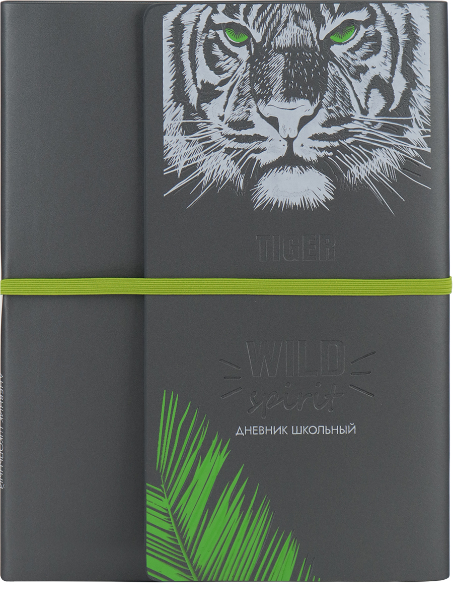 

Дневник школьный Prof-Press Дикий духом Д48-1063 48 листов, кожзам резинка, Серый