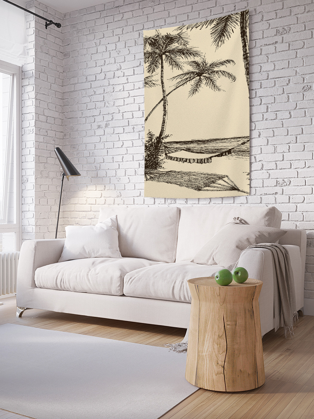 фото Вертикальное фотопанно на стену joyarty "гамак под пальмами", 150x200 см