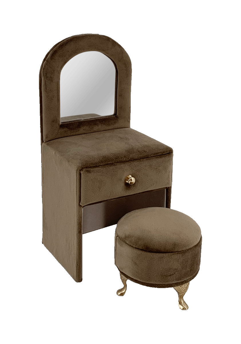 Шкатулка для Украшений Arya из Велюра 265x95x155 Lade Темно-бежевый 2021₽