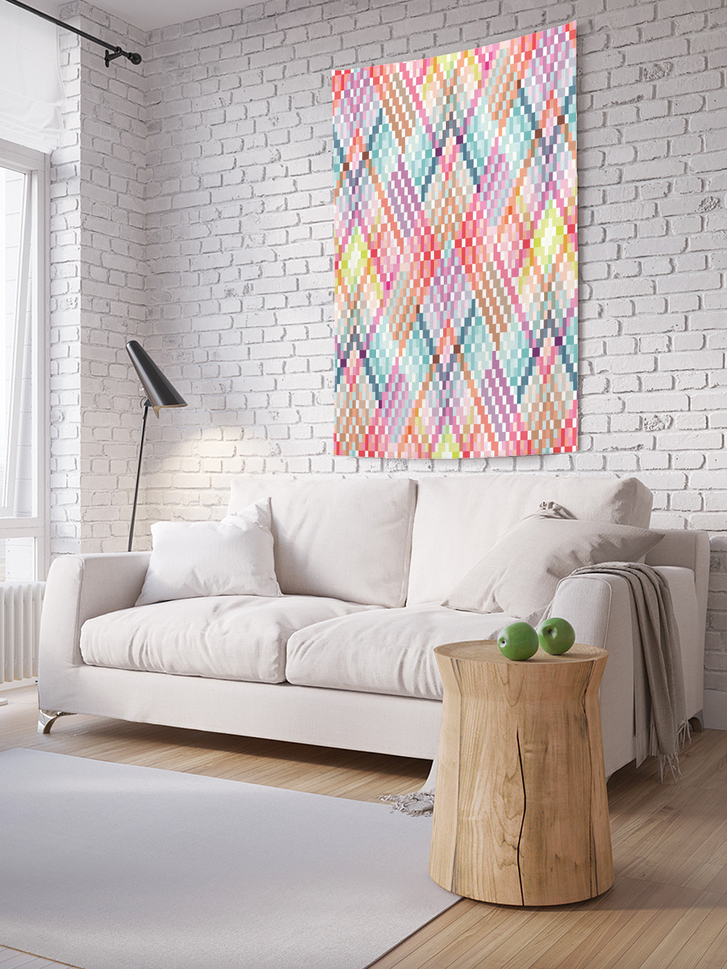 

Вертикальное фотопанно на стену JoyArty Пиксельные ромбы 150x200 см, Пиксельные ромбы