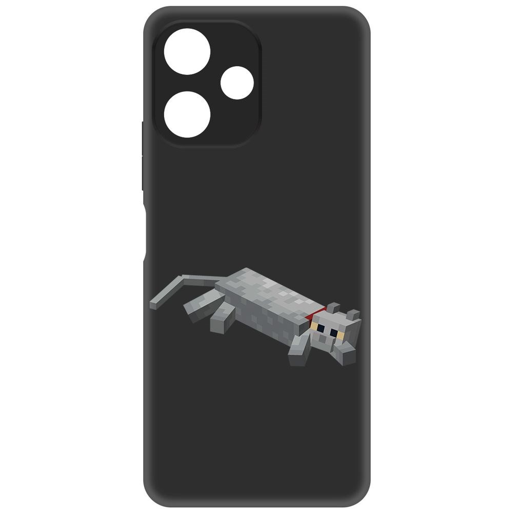 

Чехол-накладка Krutoff Soft Case Minecraft-Кошка для Poco M6 Pro 5G черный