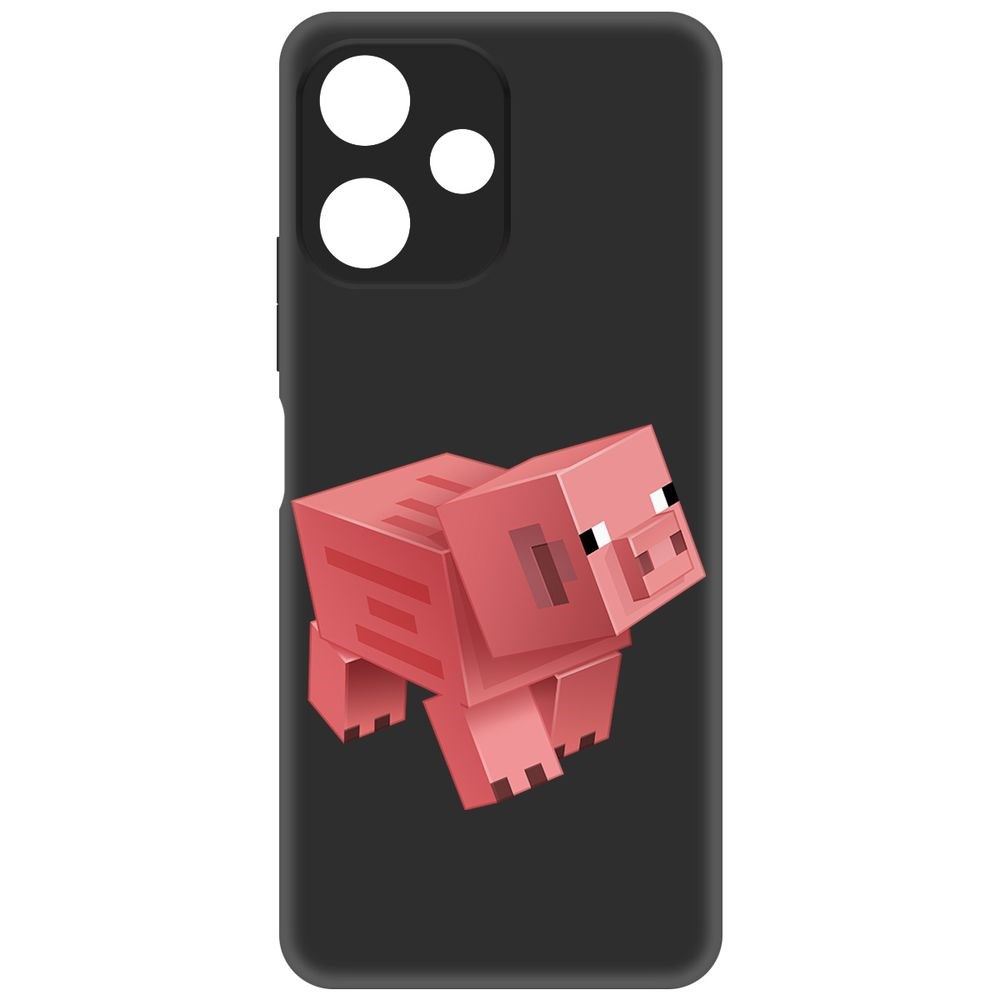 

Чехол-накладка Krutoff Soft Case Minecraft-Свинка для Poco M6 Pro 5G черный