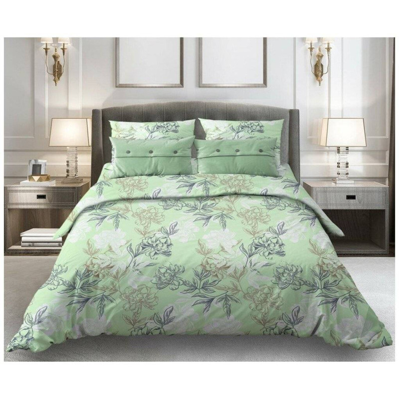 

Простынь Ивановотекстиль 220х240 см поплин Симфония зеленый, Симфония зеленый