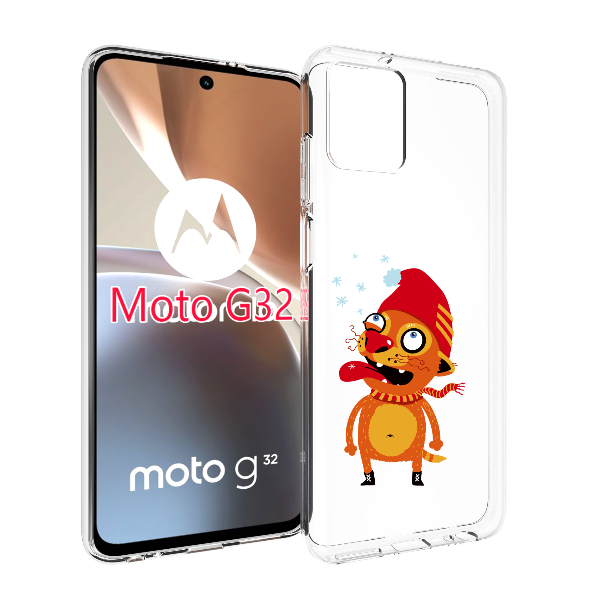 

Чехол MyPads Зимний кот для Motorola Moto G32, Прозрачный, Tocco