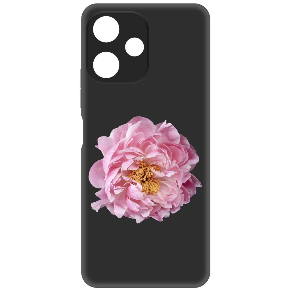 

Чехол-накладка Krutoff Soft Case Розовый пион для Poco M6 Pro 5G черный