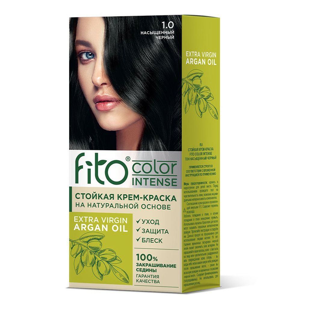 Крем-краска для волос Fito Cosmetic Fito Color Intense 1.0 Насыщенный черный 115 мл