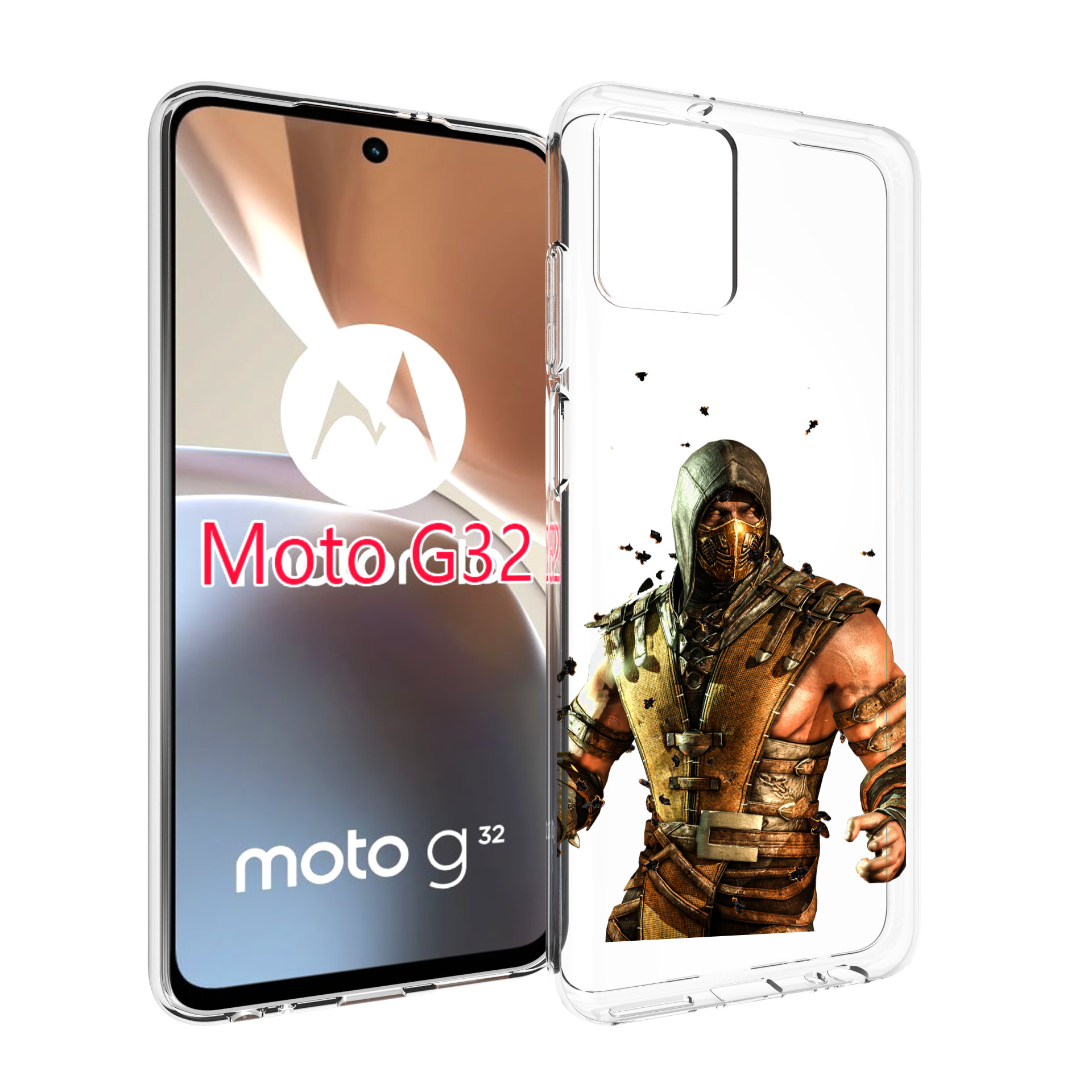 

Чехол MyPads Mortal Kombat scorpion для Motorola Moto G32, Прозрачный, Tocco