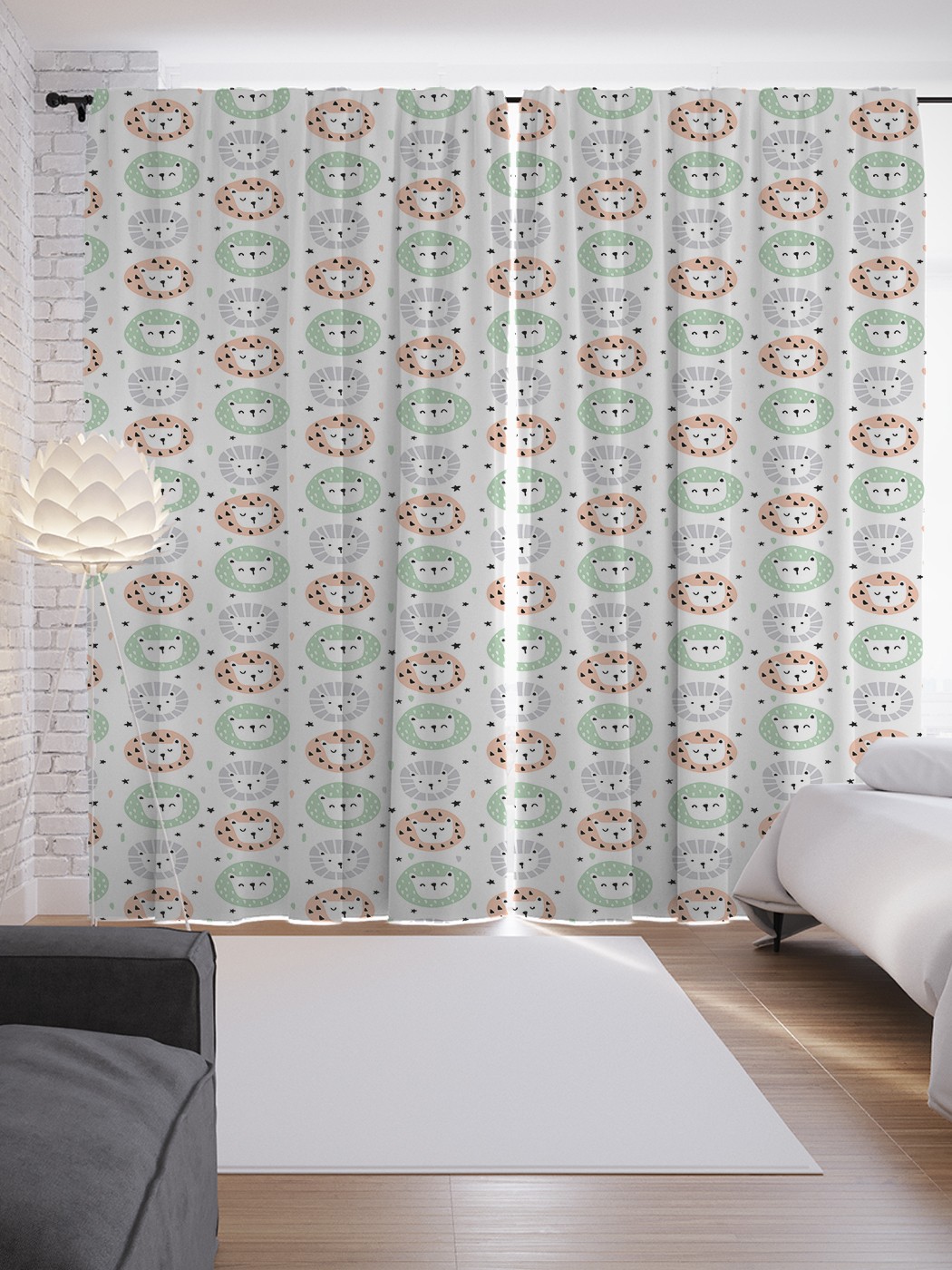 

Шторы с фотопечатью JoyArty "Мозаичный тигр" из сатена, 290х265 см, Мозаичный тигр