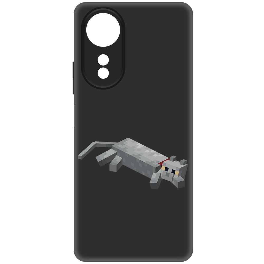 

Чехол-накладка Krutoff Soft Case Minecraft-Кошка для Oppo A58 4G черный