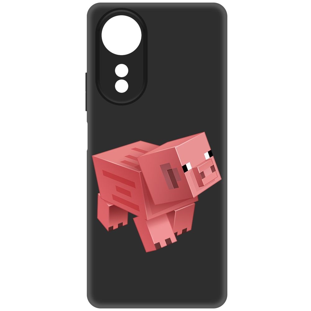 

Чехол-накладка Krutoff Soft Case Minecraft-Свинка для Oppo A58 4G черный