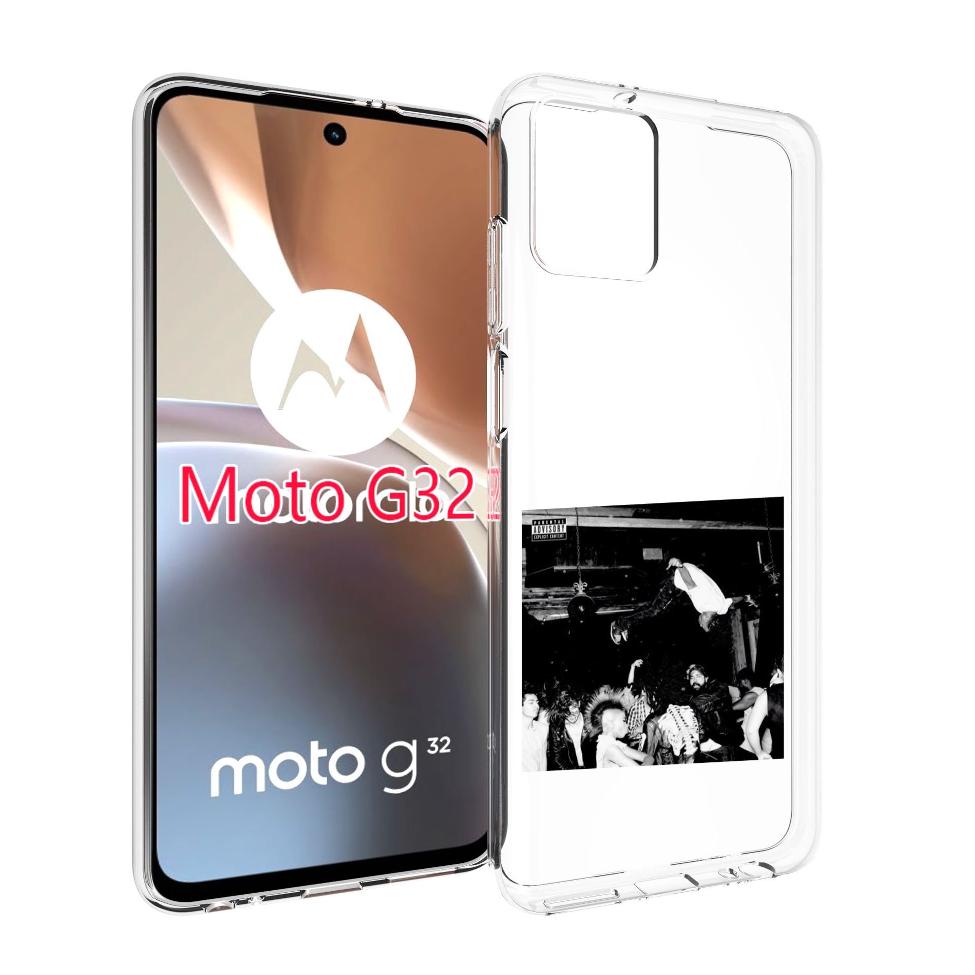 

Чехол MyPads Playboi Carti - Die Lit для Motorola Moto G32, Прозрачный, Tocco