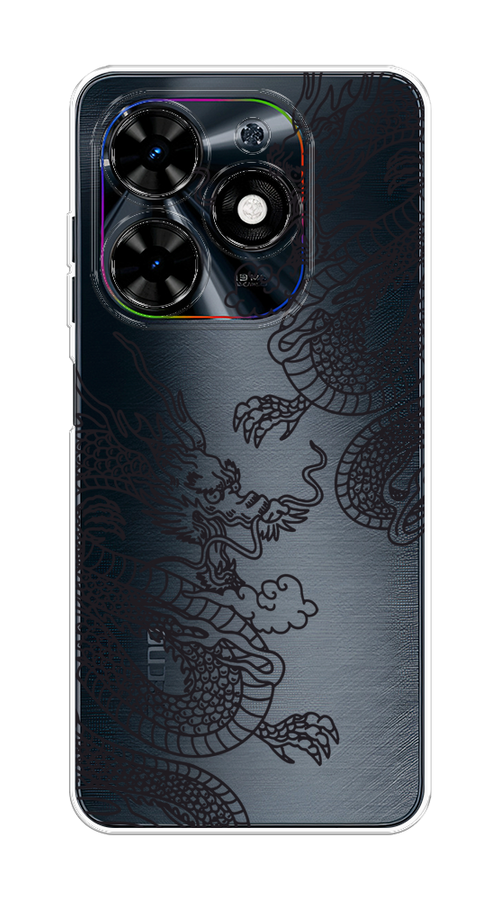

Чехол на Tecno Spark 20C "Два китайских дракона", Серый;черный, 304950-1
