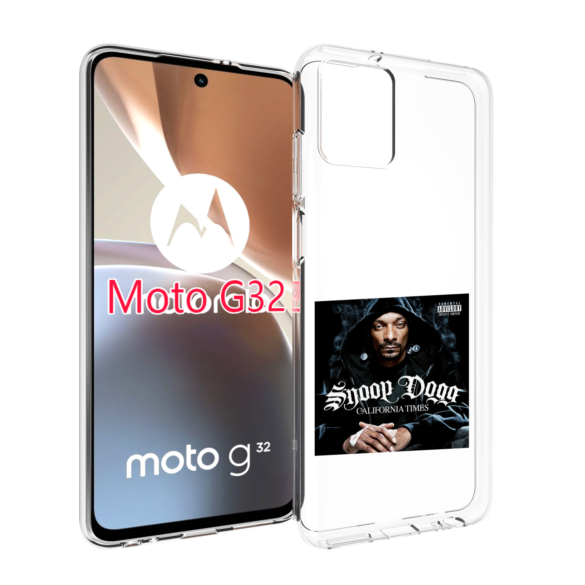 

Чехол MyPads Snoop Dogg CALIFORNIA TIMES для Motorola Moto G32, Прозрачный, Tocco