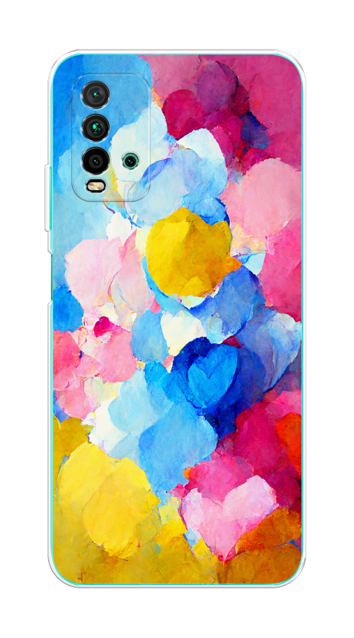 

Чехол на Xiaomi Redmi 9T "Яркие пятна", Синий;голубой;желтый;розовый, 39850-1