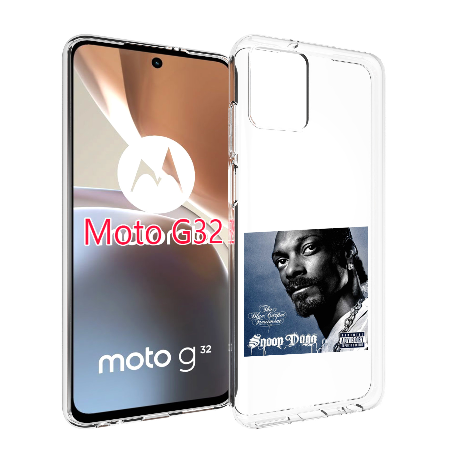 

Чехол MyPads Snoop Dogg THA BLUE CARPET TREATMENT для Motorola Moto G32, Прозрачный, Tocco