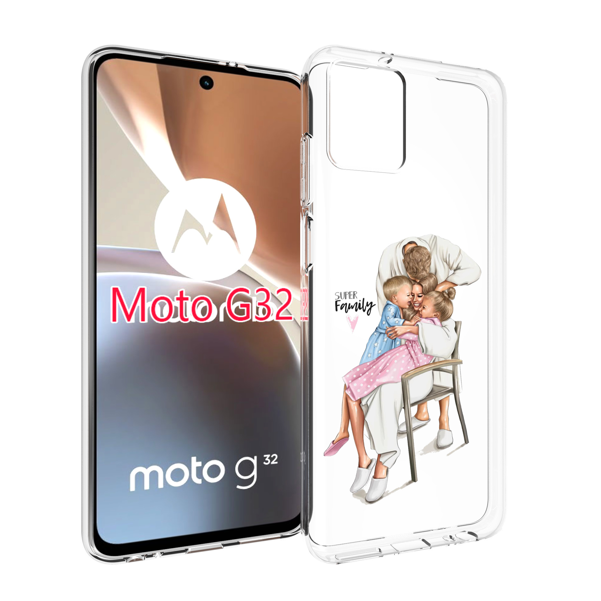 

Чехол MyPads Super-family для Motorola Moto G32, Прозрачный, Tocco