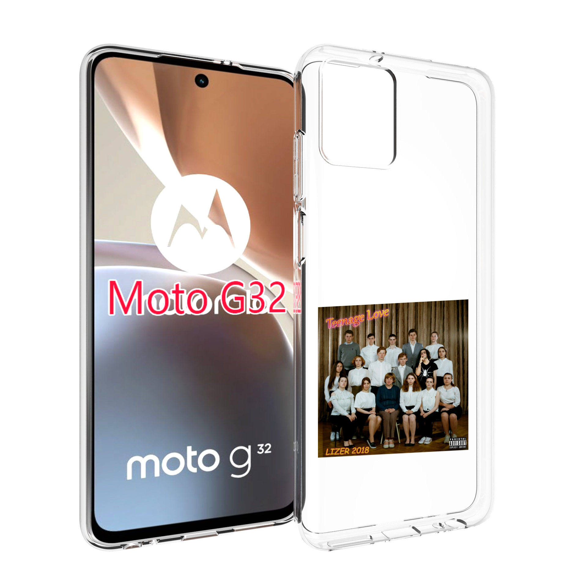 

Чехол MyPads Teenage Love LIZER для Motorola Moto G32, Прозрачный, Tocco