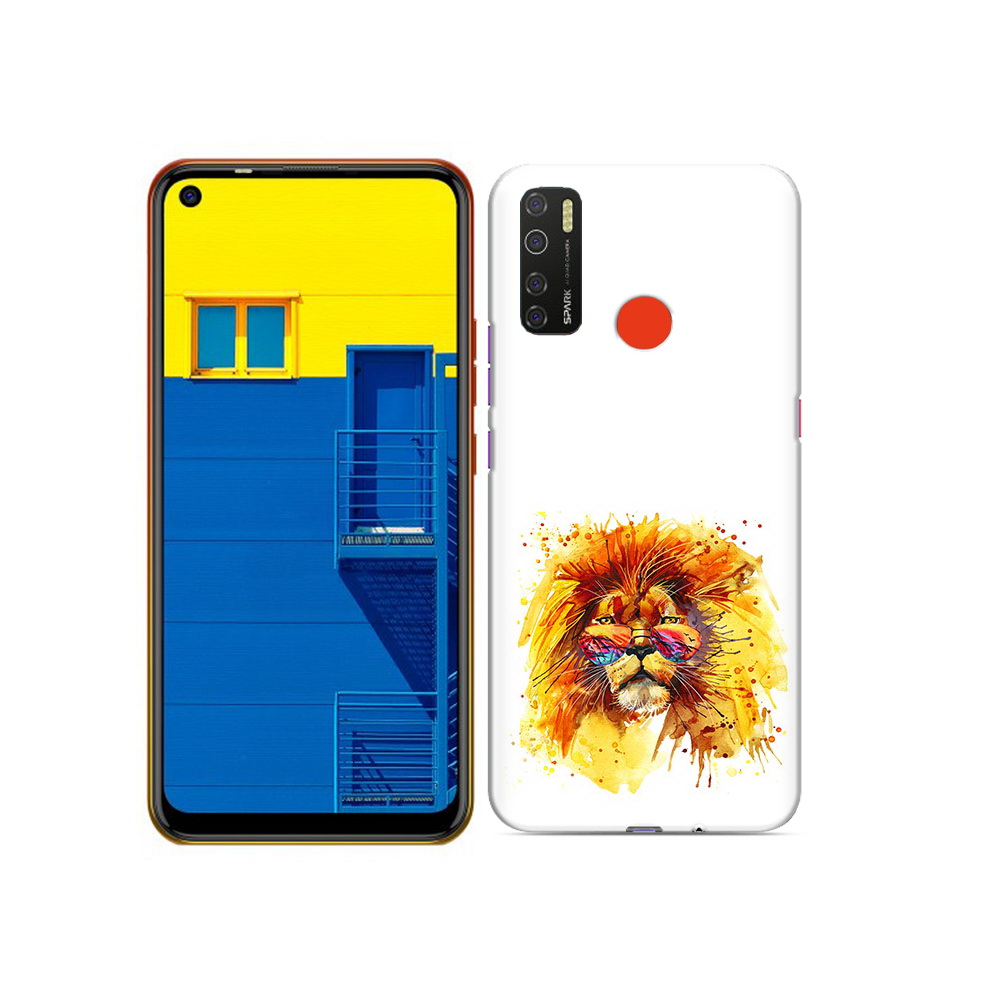 

Чехол MyPads Tocco для Tecno Spark 5 лев в очках, Tocco