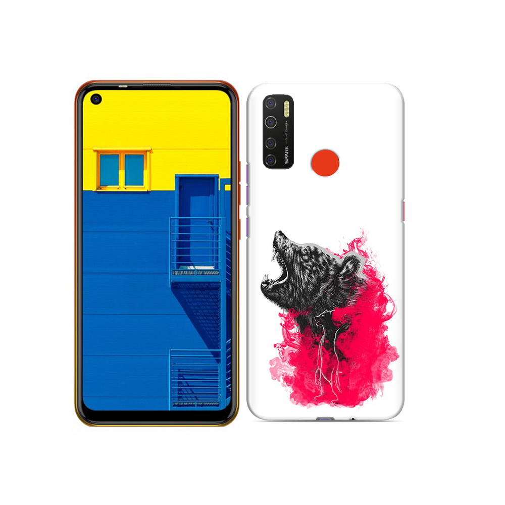 Чехол MyPads Tocco для Tecno Spark 5 медведь в дымке