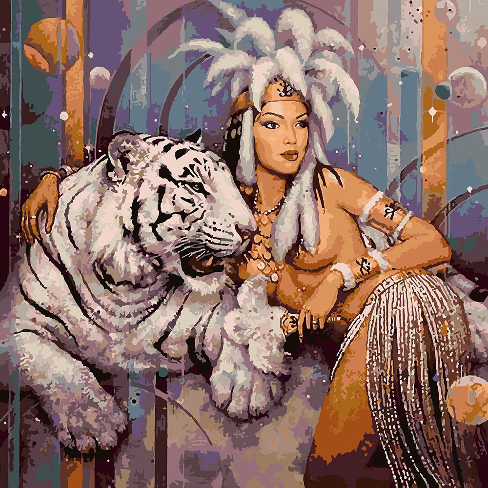 

Картина по номерам Красиво Красим Восточная девушка с тигром, 60 х 60 см, Восточная девушка с тигром