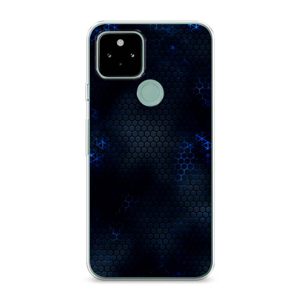 фото Силиконовый чехол "фон соты синие" на google pixel 5a awog