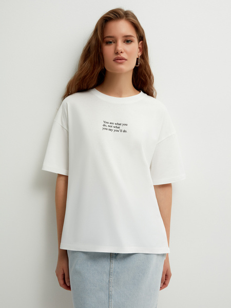 

Футболка женская ZARINA 2265547454-1 белая M, 2265547454-1