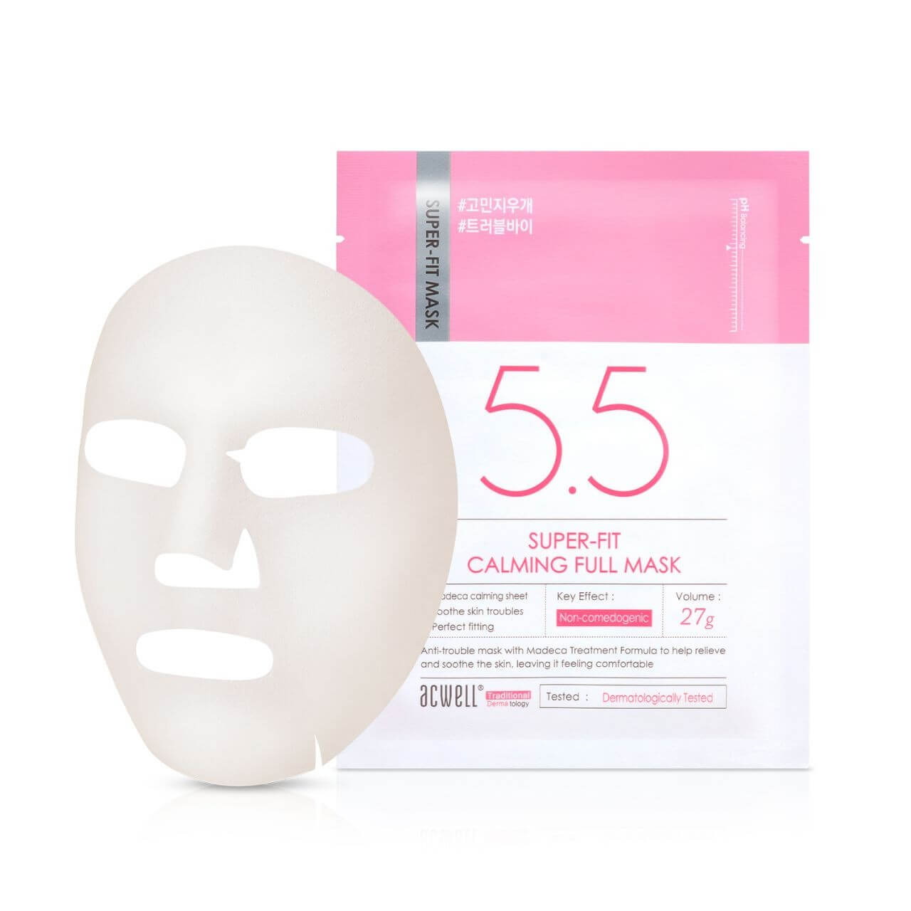 фото Успокаивающая маска для чувствительной кожи acwell super-fit calming full mask