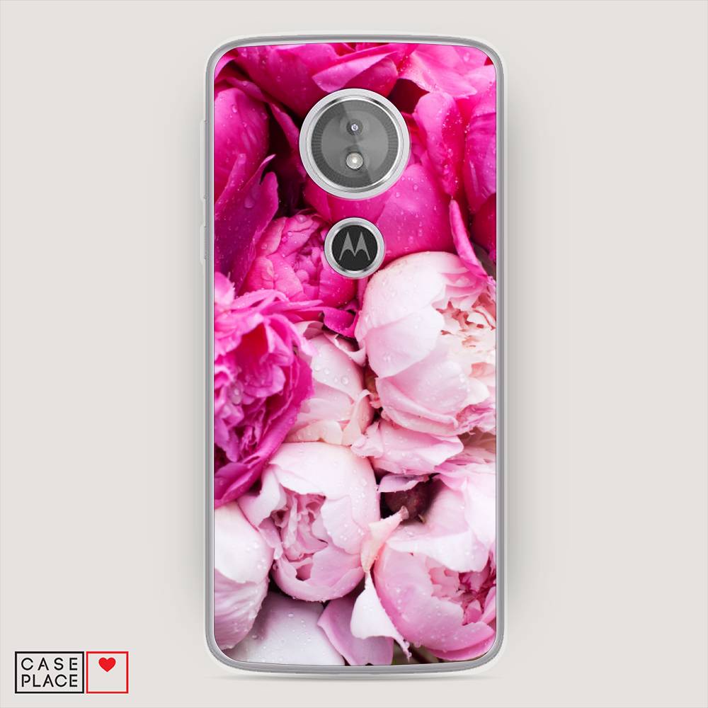 фото Силиконовый чехол "пионы розово-белые" на motorola moto g6 play awog