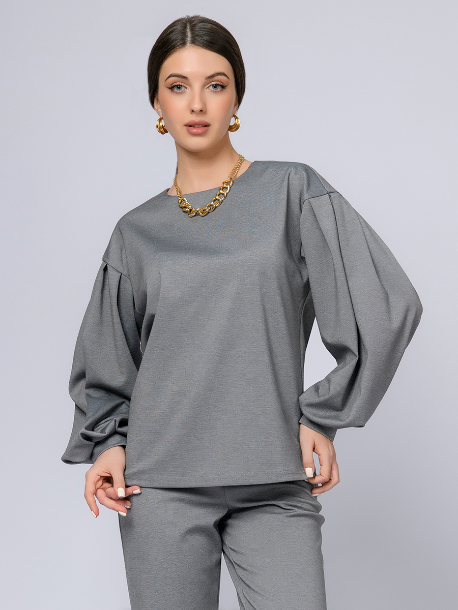 

Блуза женская 1001dress 0102925 серая 50 RU, Серый, 0102925