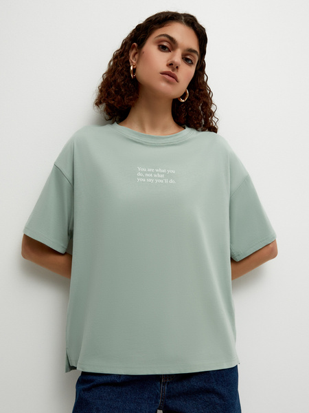 

Футболка женская ZARINA 2265547454-19 зеленая S, 2265547454-19