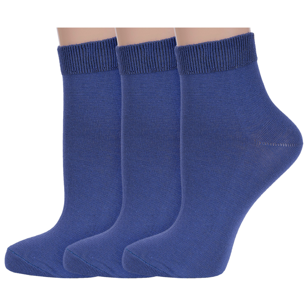 

Комплект носков женских Rusocks 3-С-420 синих 25, Синий, 3-С-420