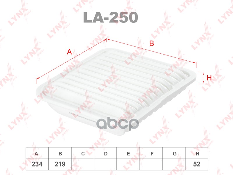 

Воздушный фильтр LYNXauto LA250
