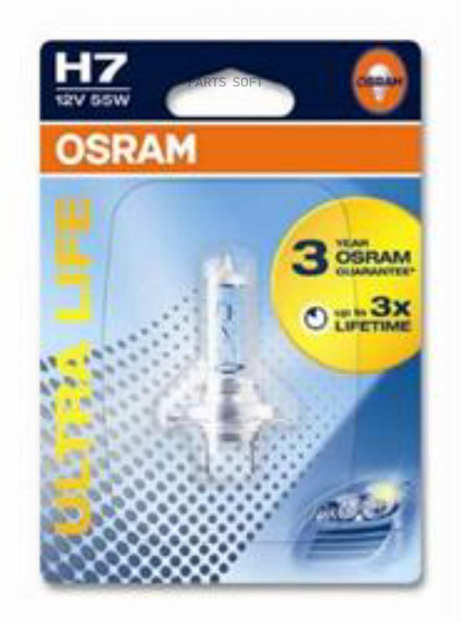 

OSRAM Лампа H7 12V 55W ULTRA LIFE PX26d, блистер 1 шт. OSRAM 64210ULT-01B
