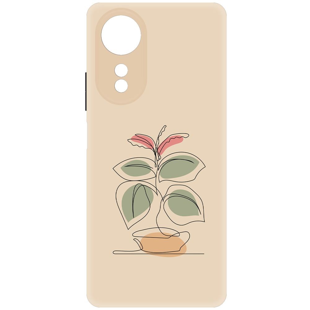 

Чехол-накладка Krutoff Soft Case Цветок для Oppo A58 4G черный