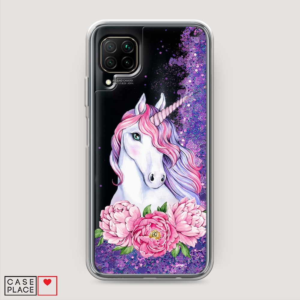 

Чехол Awog на Huawei Nova 7i "Единорог с пионами", Разноцветный, 611892-1