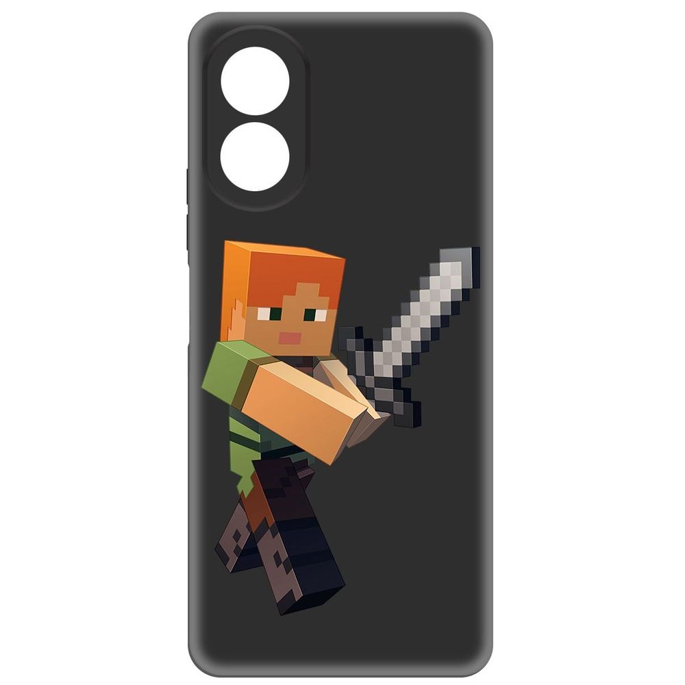 

Чехол-накладка Krutoff Soft Case Minecraft-Алекс для Oppo A38 4G черный