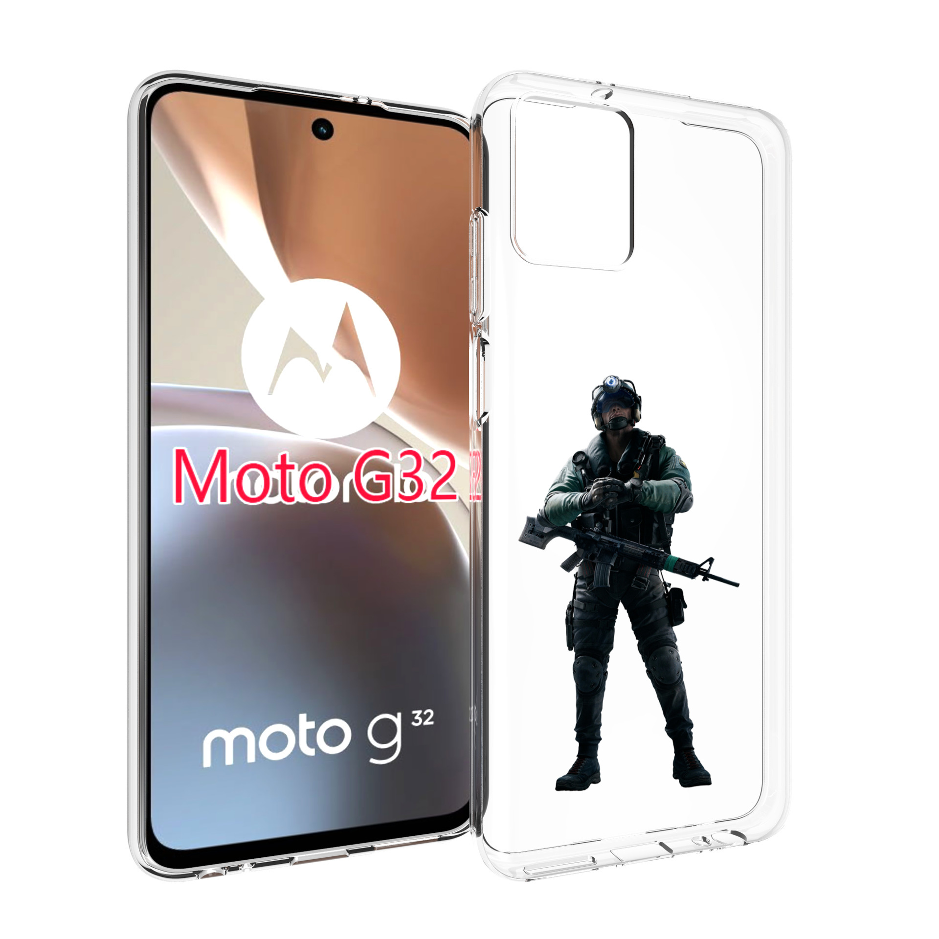 

Чехол MyPads Tom-Clancy's-Rainbow-Six-2 для Motorola Moto G32, Прозрачный, Tocco