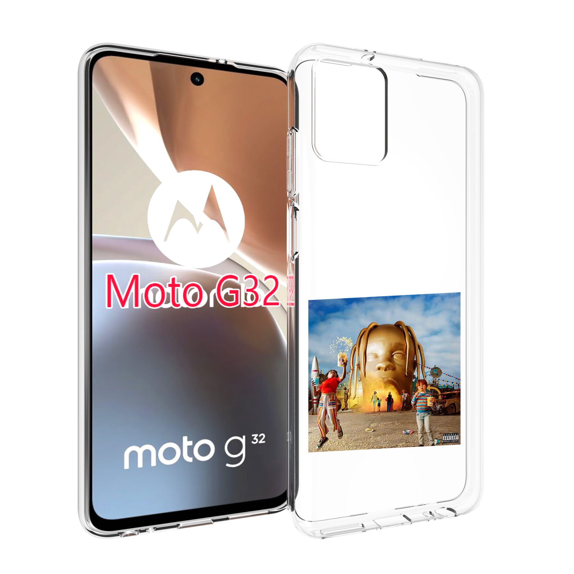 

Чехол MyPads Travis Scott - Astroworld для Motorola Moto G32, Прозрачный, Tocco