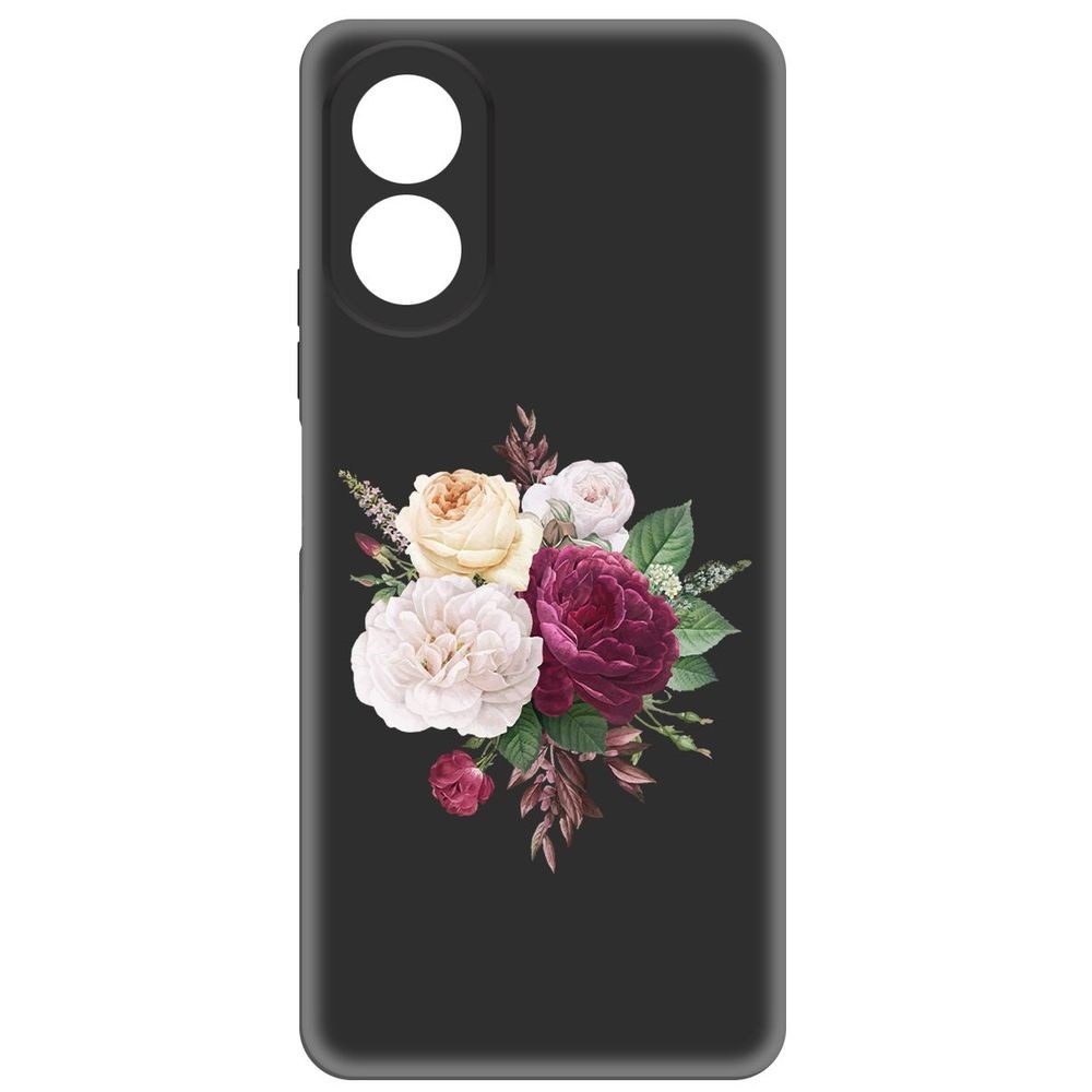 

Чехол-накладка Krutoff Soft Case Цветочная композиция для Oppo A38 4G черный