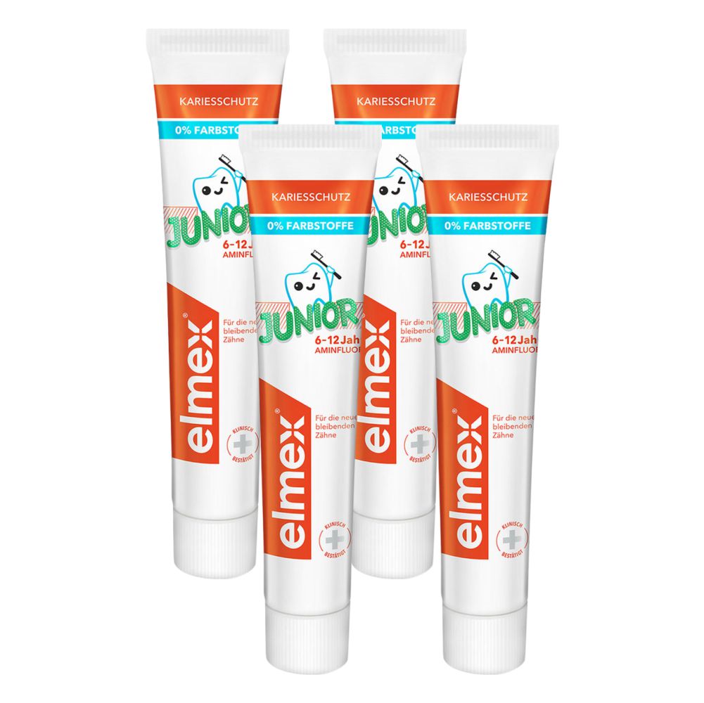 Комплект Зубная паста Elmex Junior для детей 6-12 лет, 75 мл. х 4 шт.