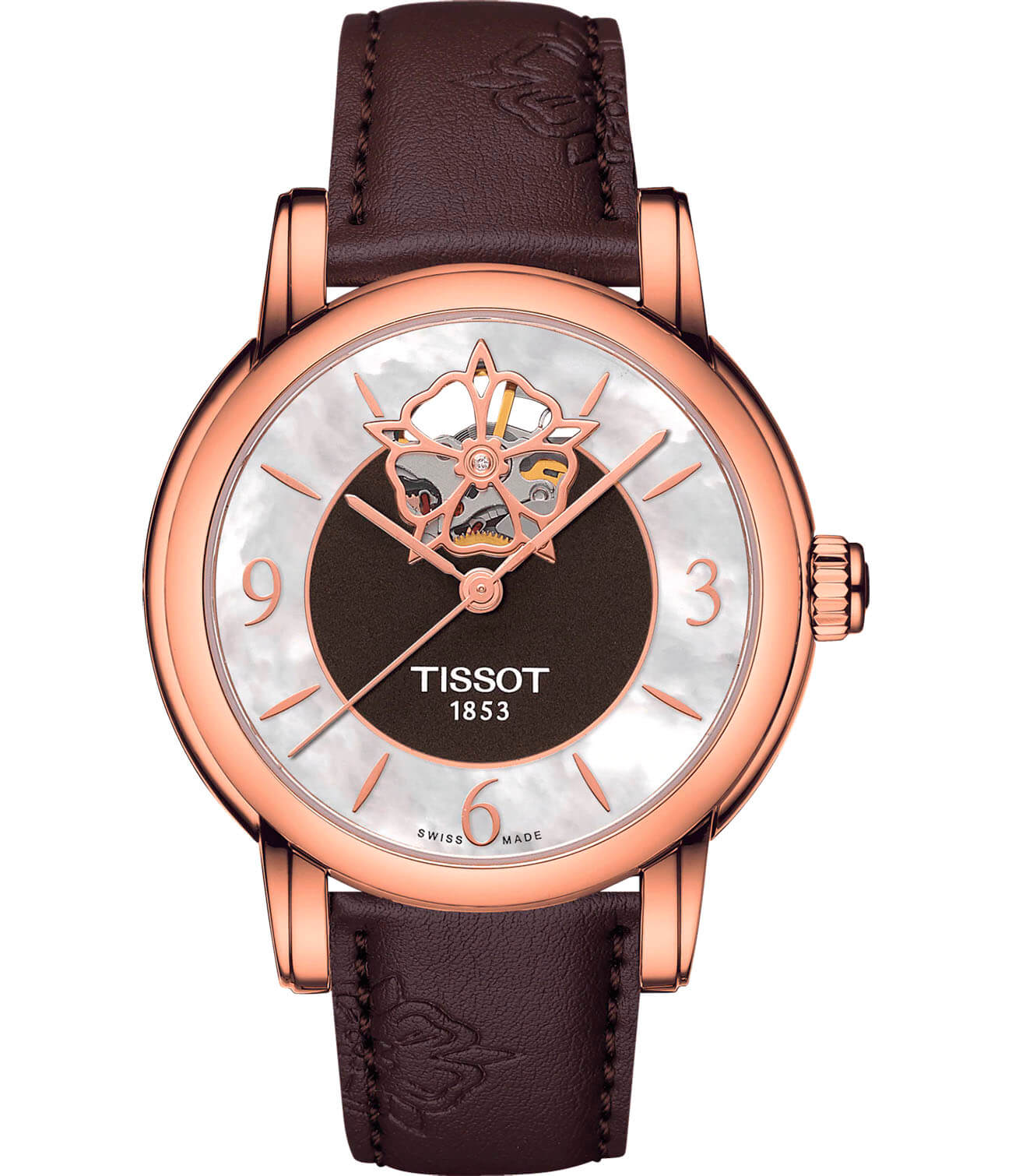 

Наручные часы женские Tissot Lady Heart Powermatic 80 коричневые, Lady Heart Powermatic 80