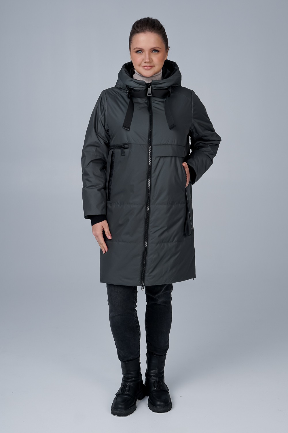 фото Куртка женская ohara ccv-22505 зеленая 58 ru