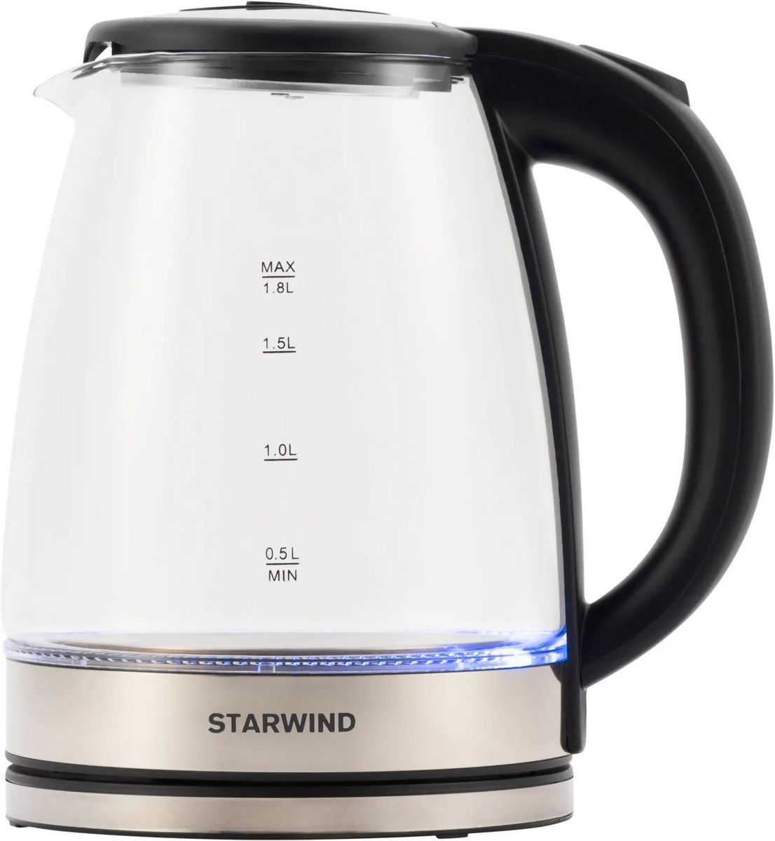 

Чайник электрический StarWind SKG4777, 2000Вт, черный и прозрачный