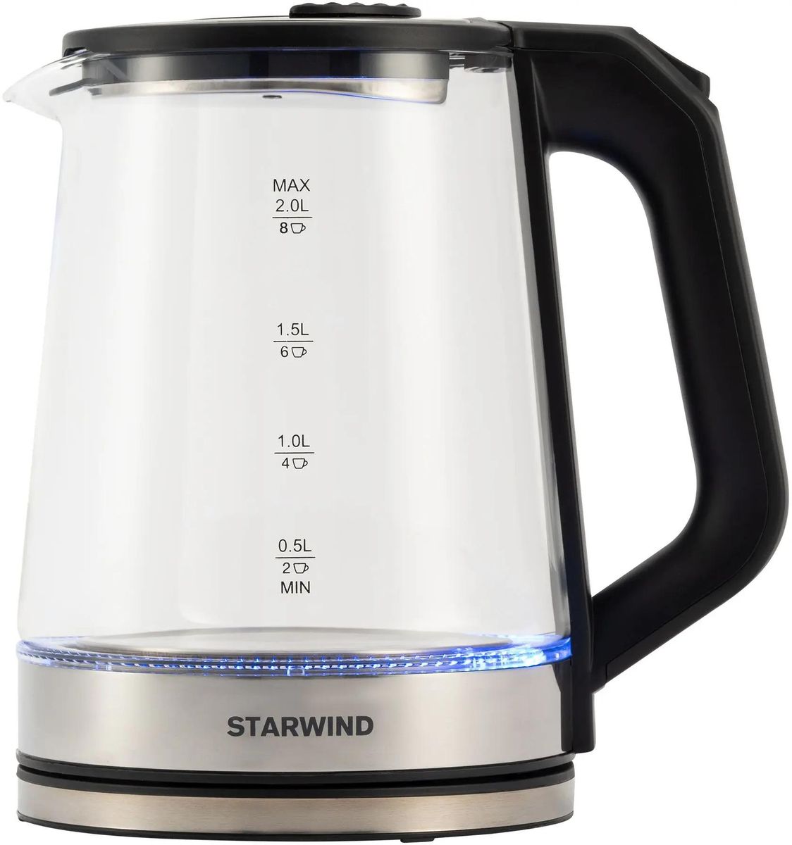 

Чайник электрический StarWind SKG5778, 2000Вт, черный и прозрачный