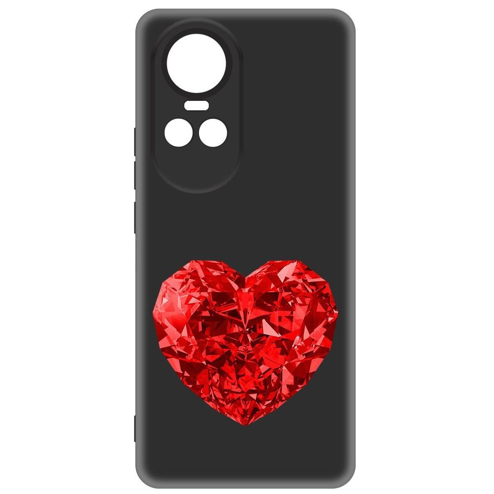 

Чехол-накладка Krutoff Soft Case Рубиновое сердце для Oppo Reno10 5G черный