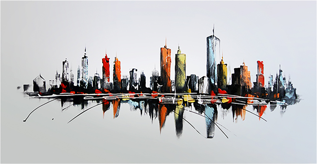 

Картина на холсте с подрамником ХитАрт Рассвет в городе 80x41 см, 409