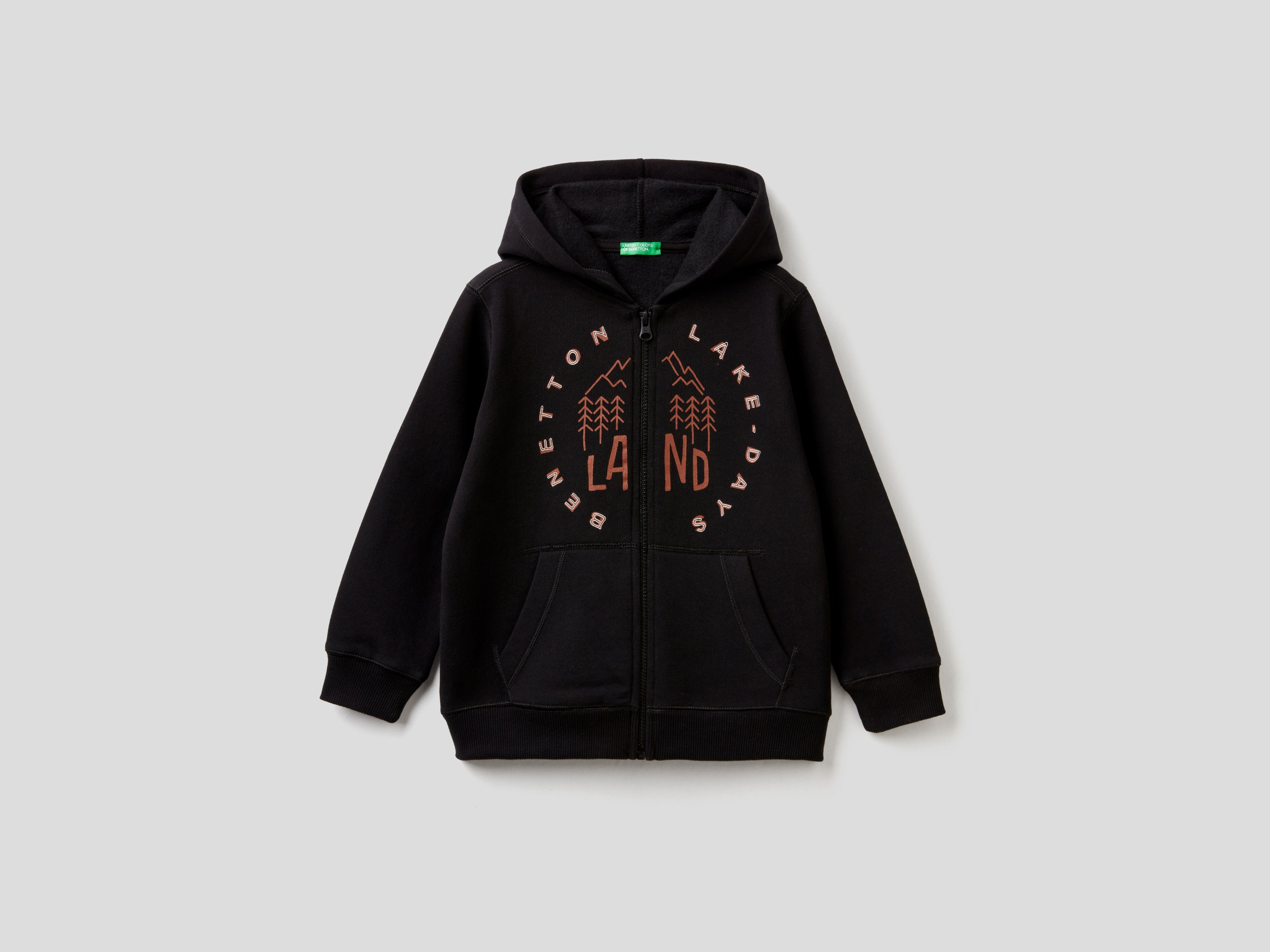 фото Толстовка для мальчиков benetton цв. черный р.140 united colors of benetton