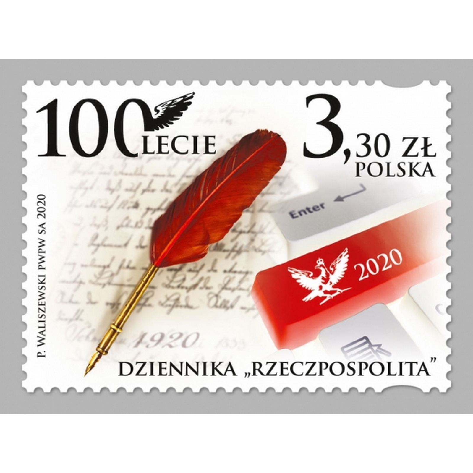 

Почтовые марки Польша 100-летие ежедневной газеты Rzeczpospolita Газета